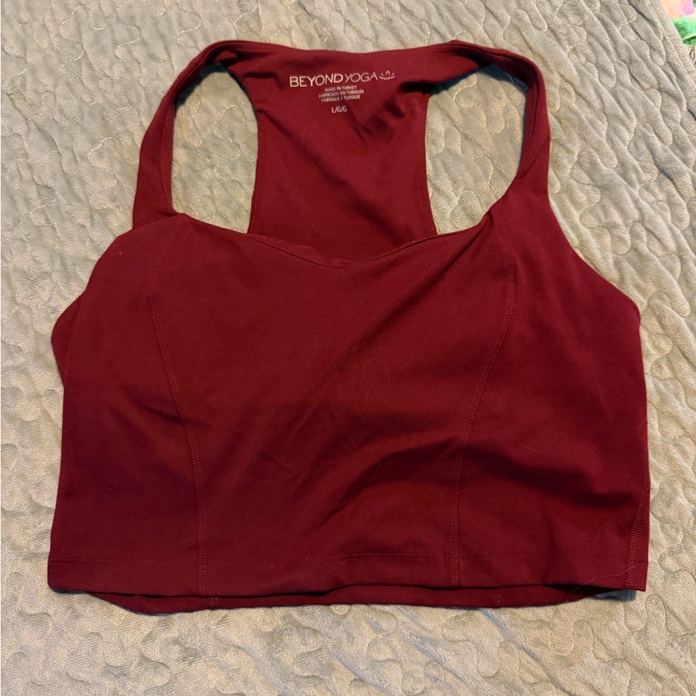 Beyond Yoga Deep Burgundy Racerback Crop Tank